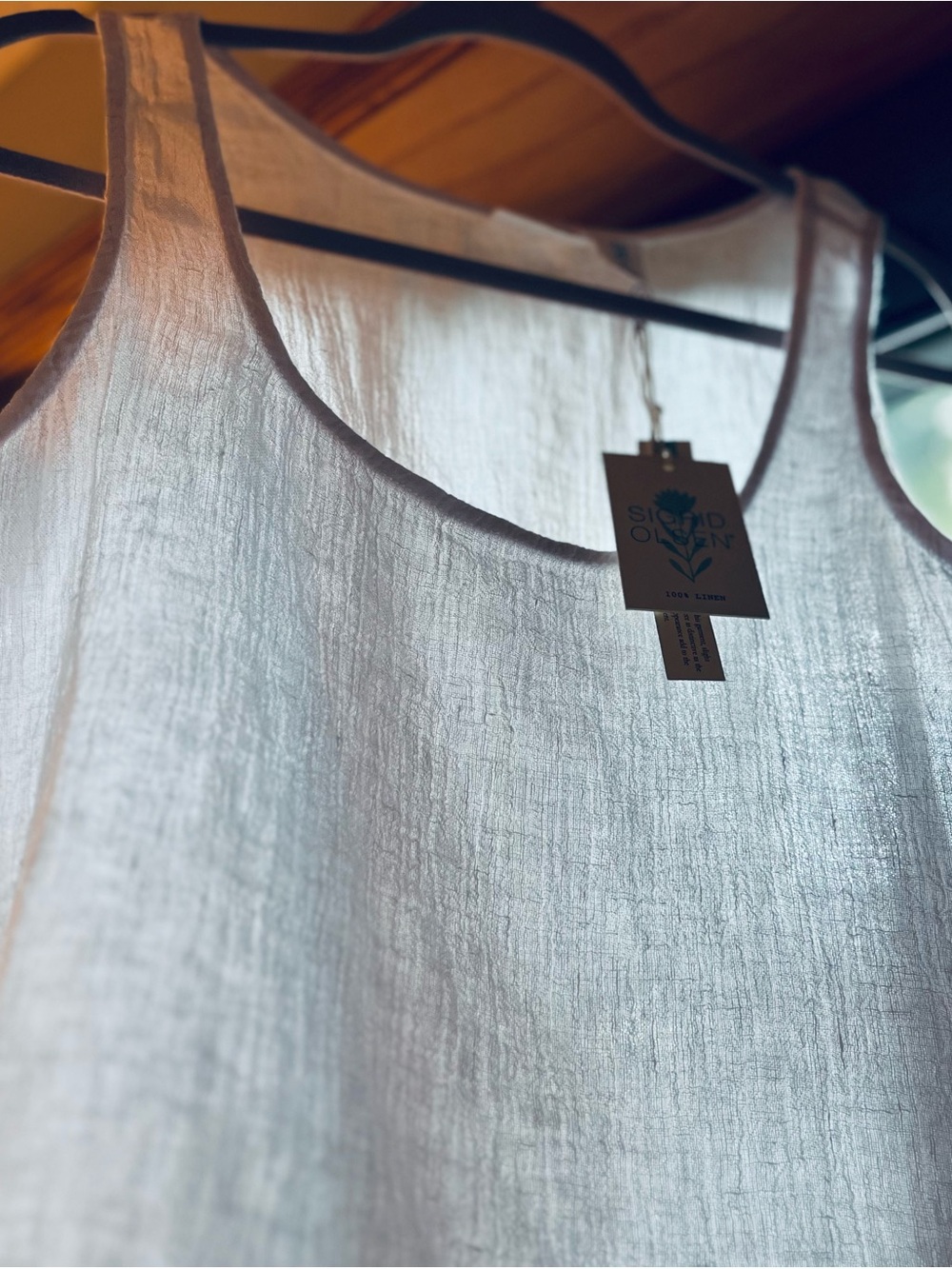 NWT Sigrid Olsen 100% Linen Tank Top in Crisp White Women’s Size Medium - Picture 5 of 5